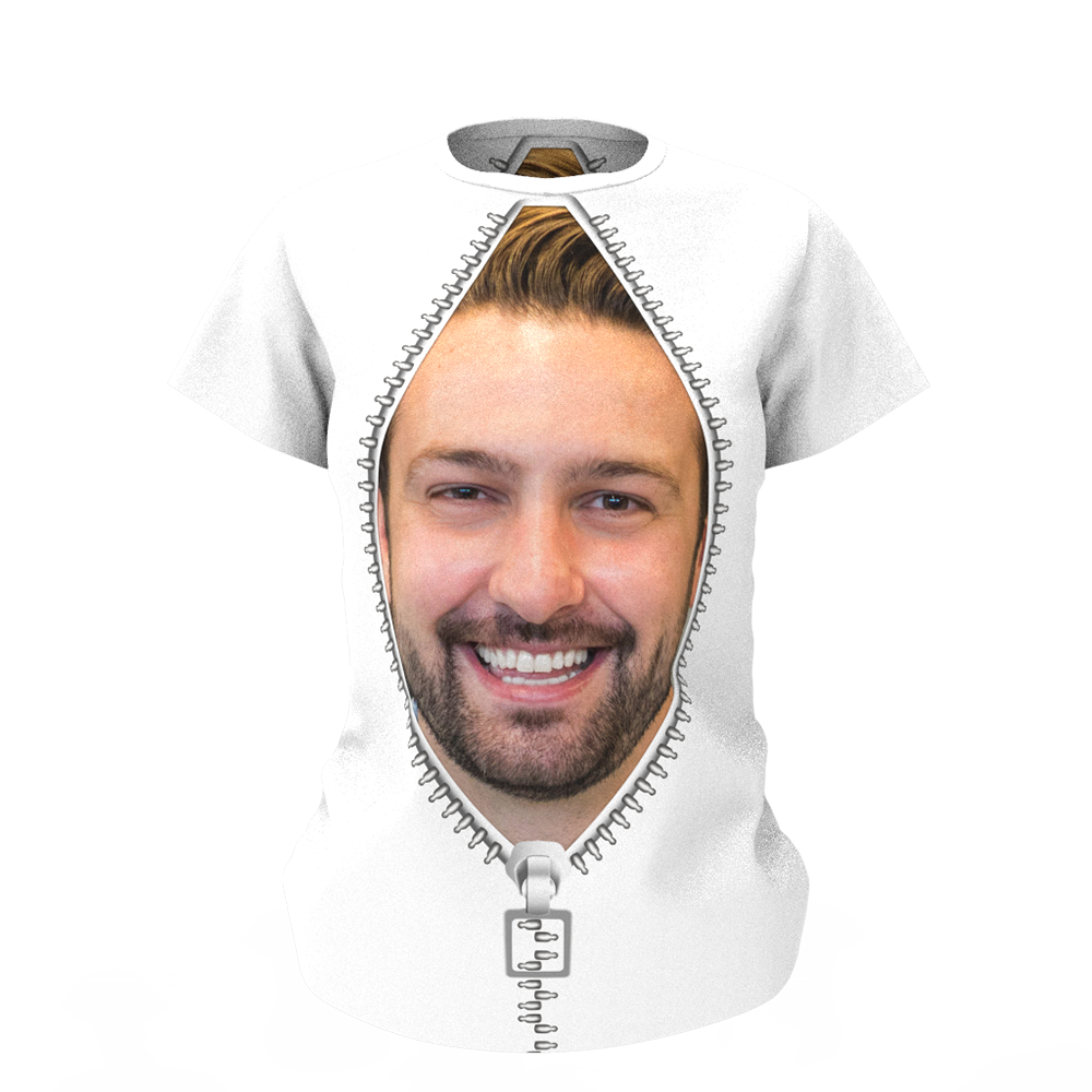 Custom Face Zipper All Over Print T-shirt - MyfaceTshirt