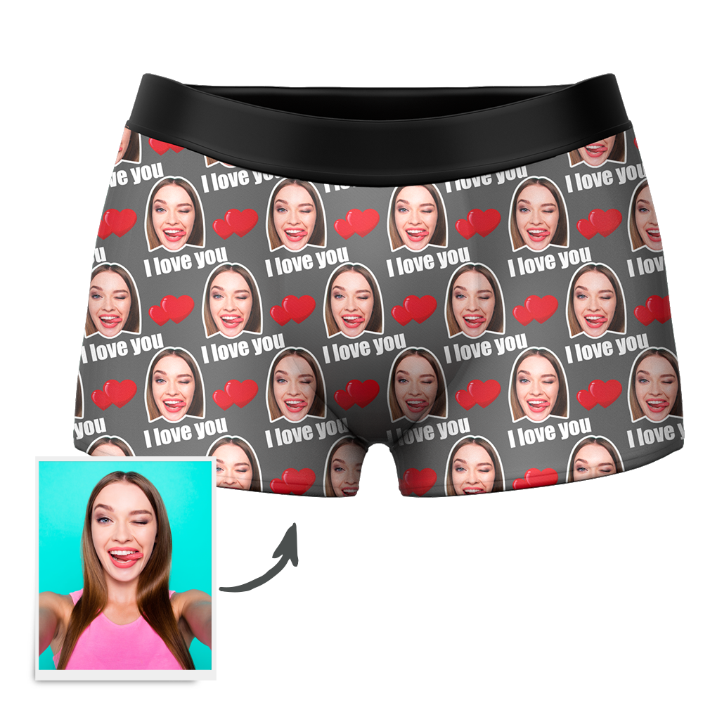 Couple Men's Custom Love Boxer Shorts Personalized LGBT Gifts - MyFaceSocksUK