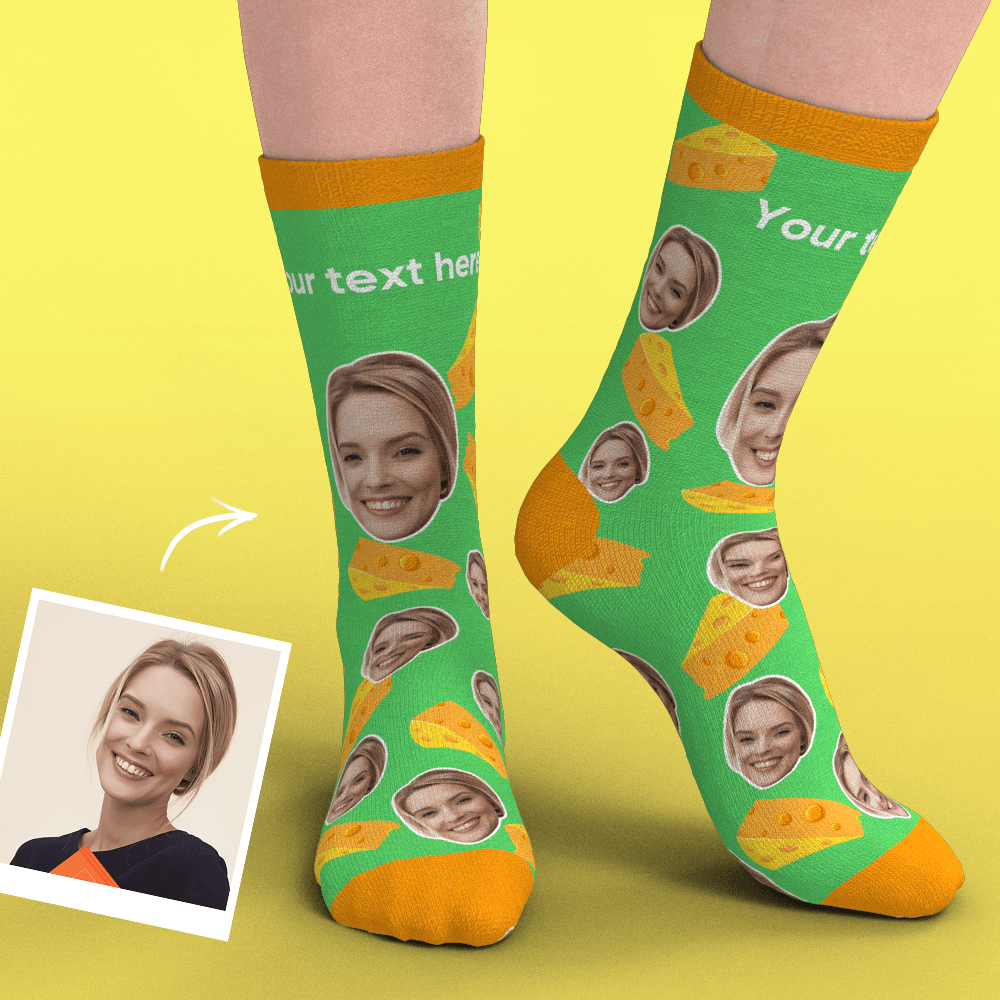 Custom Face Socks Add Pictures-Cheeses