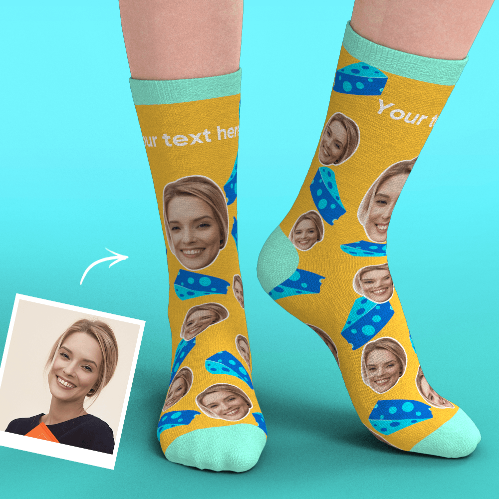 Custom Face Socks Add Pictures-Cheeses