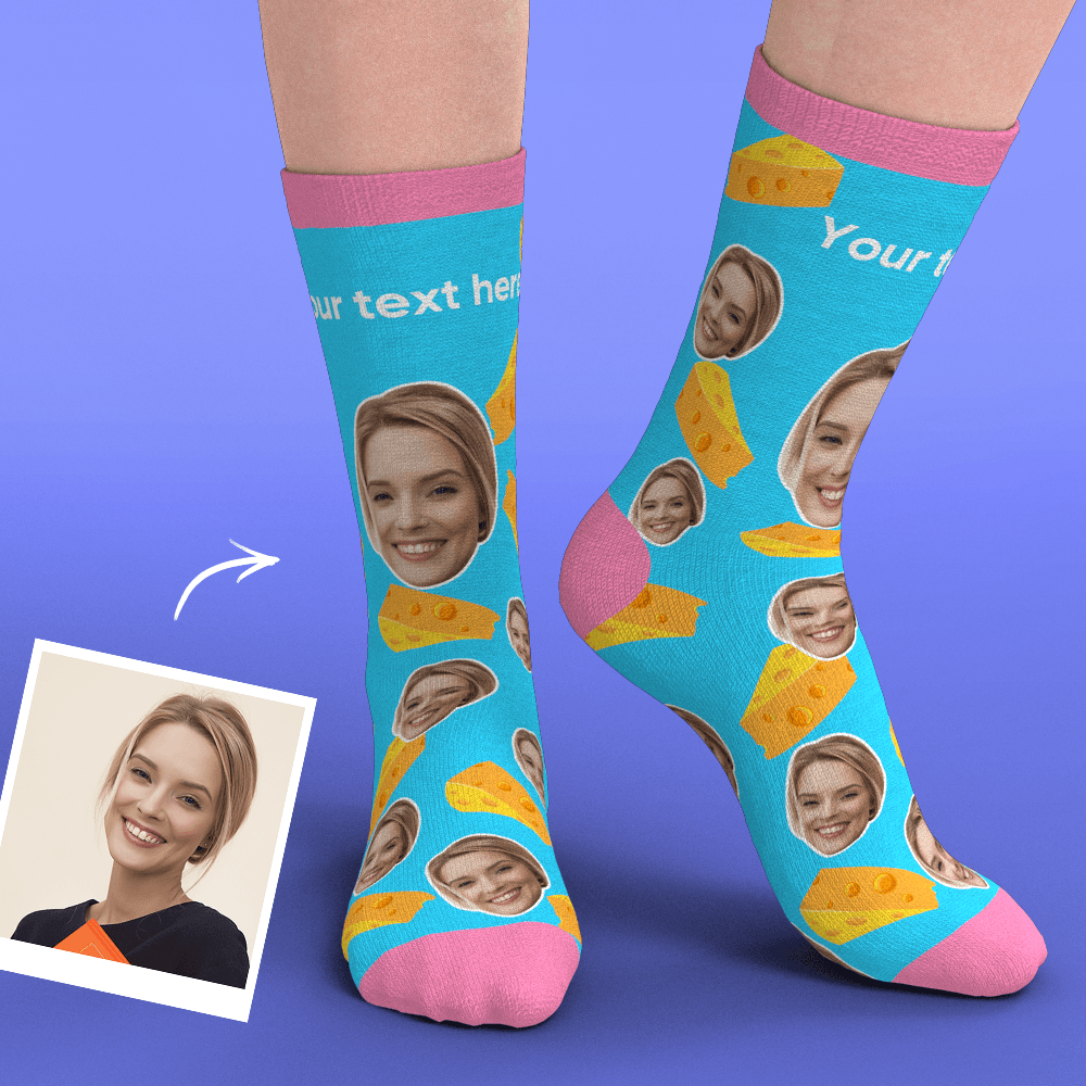 Custom Face Socks Add Pictures-Cheeses