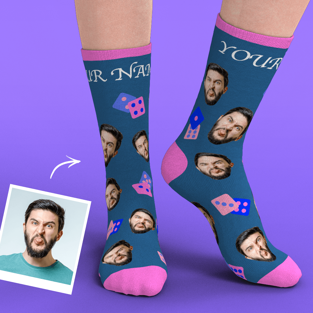 Custom Face Socks Add Pictures-Dice