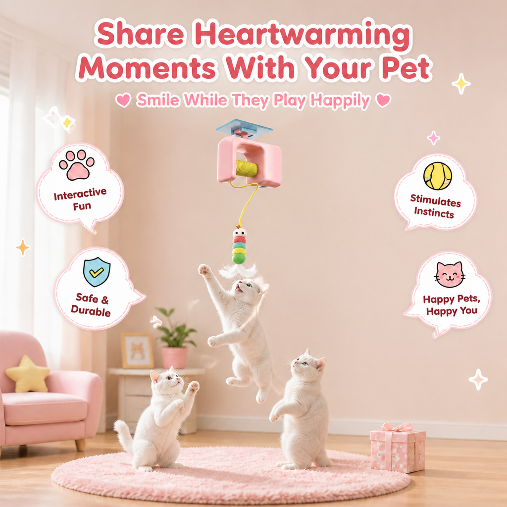 Cat Yo-Yo Cat Toy Funny Cat Stick Caterpillar Automatic Electric Smart Hanging Door Self-Happiness and Boredom Relief Artifact for Pets - MyFaceSocksUK