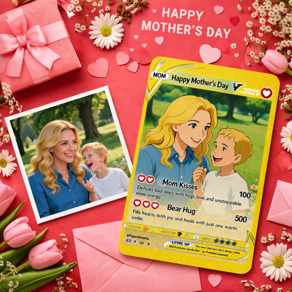 Mother's Day Gifts for Mum Custom Poke Card, Custom Poke Card, Gift For Mum,Custom Poke Present
