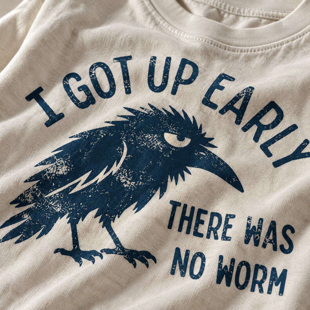 Vintage Grumpy Crow T-Shirt for Christmas Gift – Funny Early Riser Tee for Men & Women - MyFaceSocksUK
