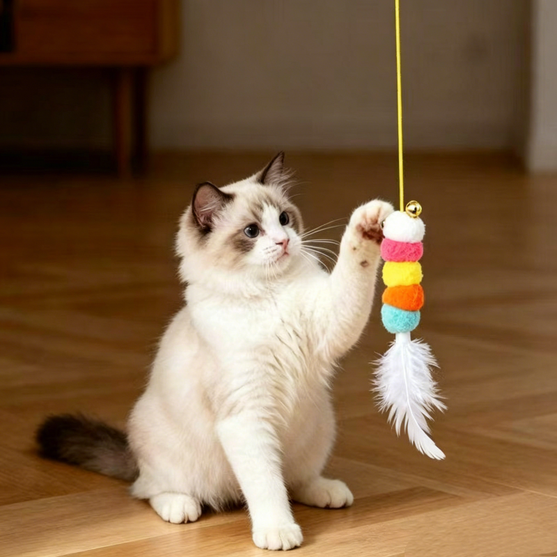 Cat Yo-Yo Cat Toy Funny Cat Stick Caterpillar Automatic Electric Smart Hanging Door Self-Happiness and Boredom Relief Artifact for Pets - MyFaceSocksUK