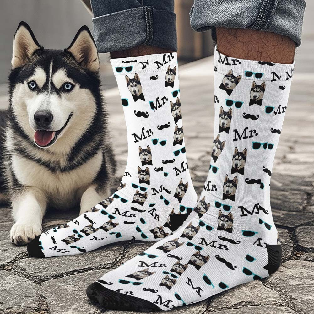 Custom Full Face Socks Mr Cute Socks Personalized Photo Custom Design Best Gift Idea - MyFaceSocksUK