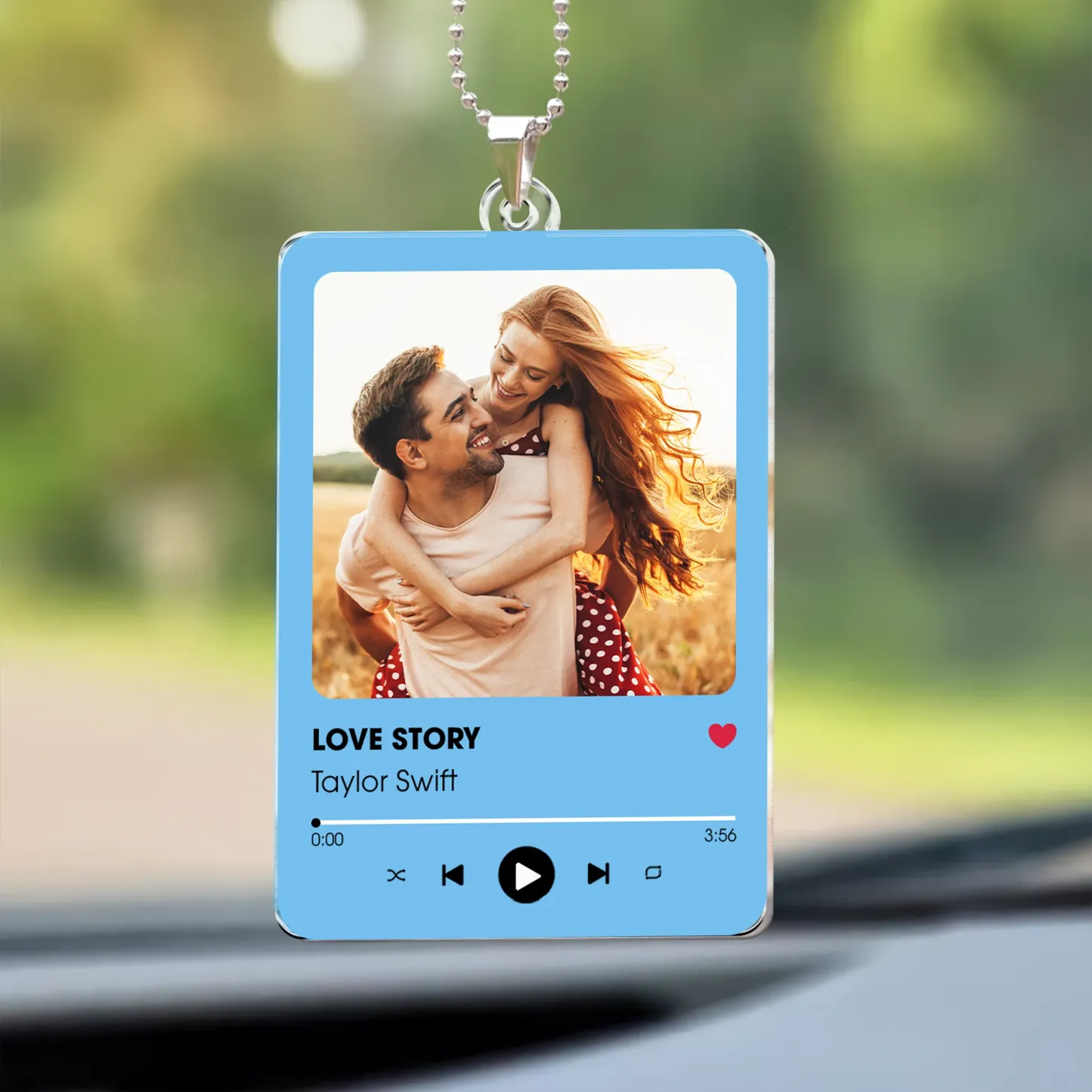 Personalized Photo Rear View Mirror Accessory Favorite Song Title - MyFaceSocksUK