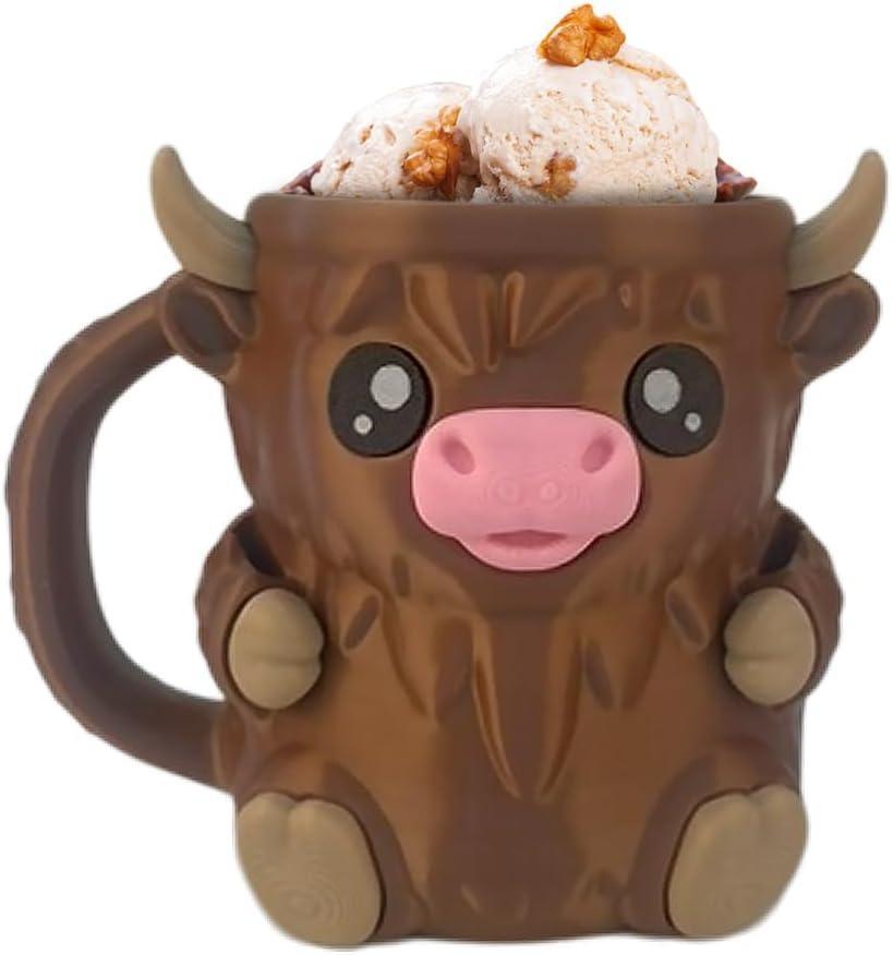 Cute Animal Style Ice Cream Pint Holder with Handle and Spoon Reusable Antifreeze Cooler Sleeve for Ice Cream, Drinks, and Desserts Funny Gifts for Ice Cream Lovers Christmas Gifts - MyFaceSocksUK