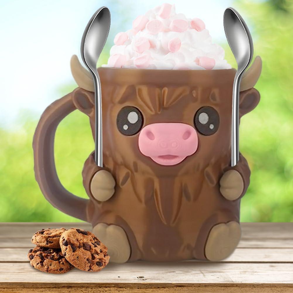 Cute Animal Style Ice Cream Pint Holder with Handle and Spoon Reusable Antifreeze Cooler Sleeve for Ice Cream, Drinks, and Desserts Funny Gifts for Ice Cream Lovers Christmas Gifts - MyFaceSocksUK