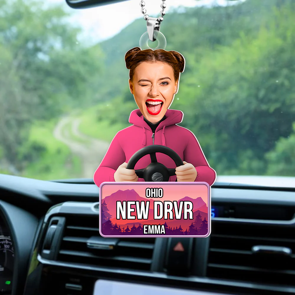Custom Photo Gifts For New Driver Car Ornament
