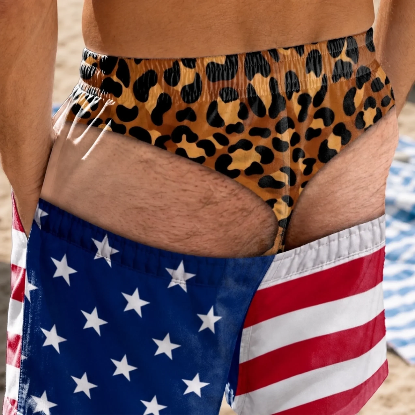 Custom Funny Men Swim Trunks Novelty Optical Illusion Swim Shorts Funny Novelty Party Board Shorts Gift for Husband Boyfriend - MyFaceSocksUK