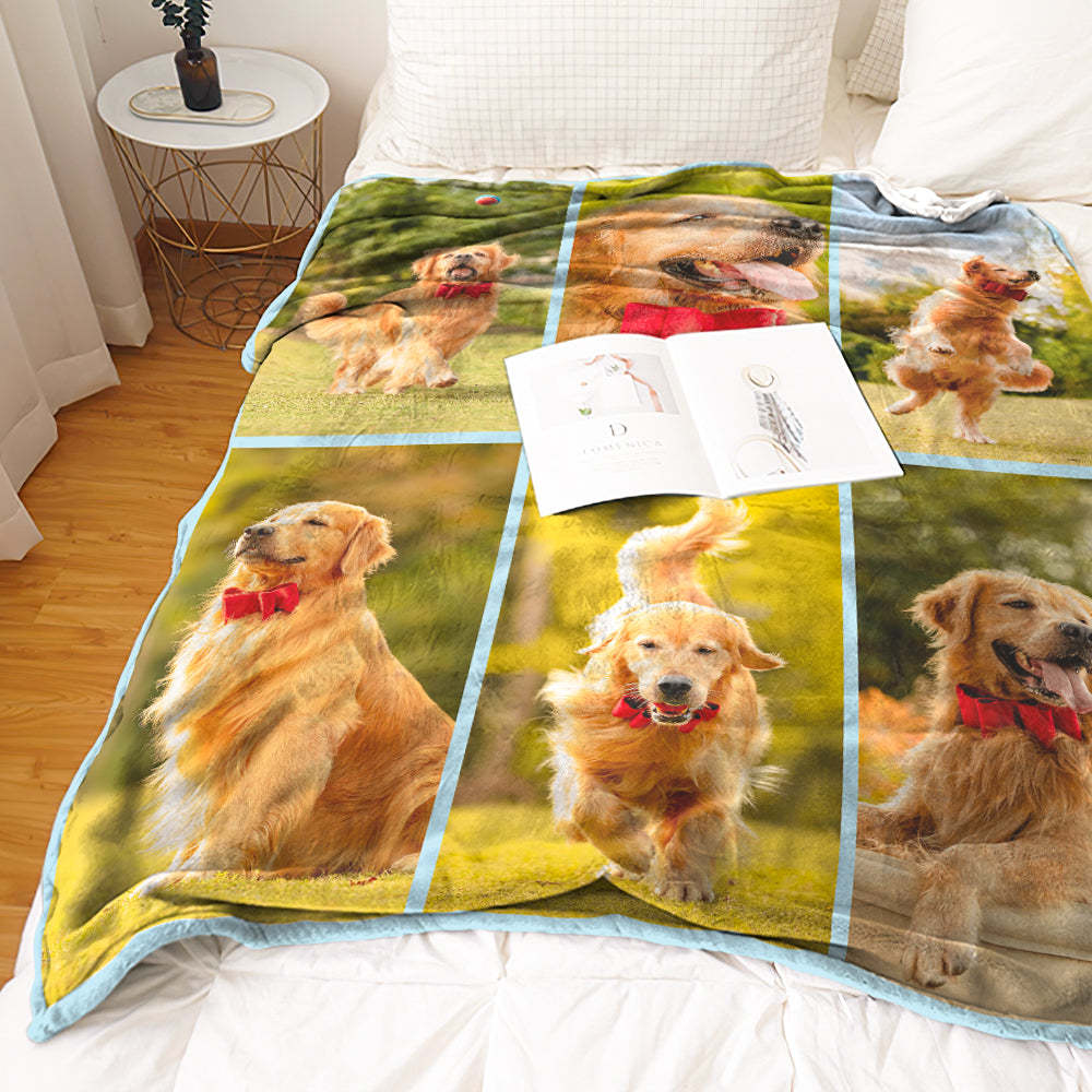 Custom Photo Blanket Personalized Collage Photo Blanket Photo Album Blanket Gifts for Family - MyFaceSocksUK