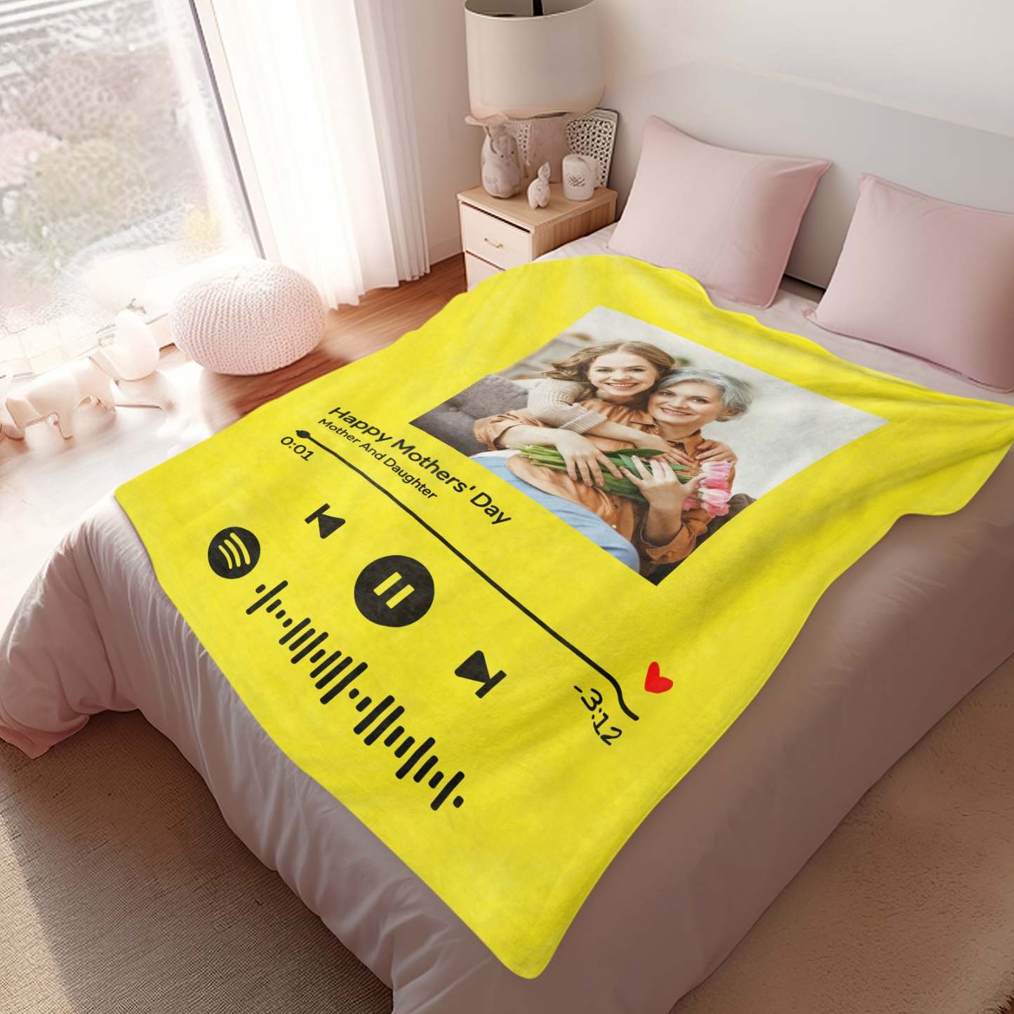 Mother's Day Gift Custom Music Art Gifts Custom Music Blanket Personalized Photo Blanket Unique Gift for Mom - MyFaceSocksUK