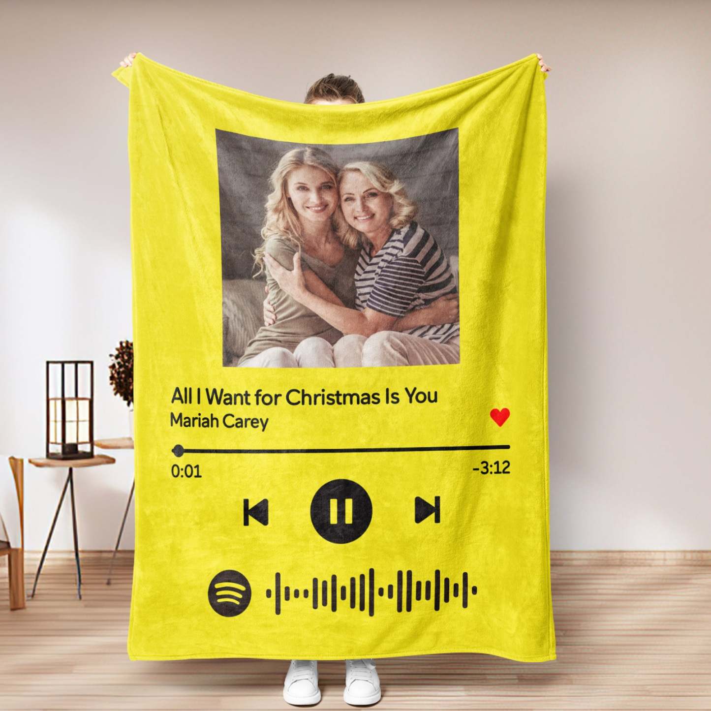 Mother's Day Gift Custom Music Art Gifts Custom Music Blanket Personalized Photo Blanket Unique Gift for Mom - MyFaceSocksUK