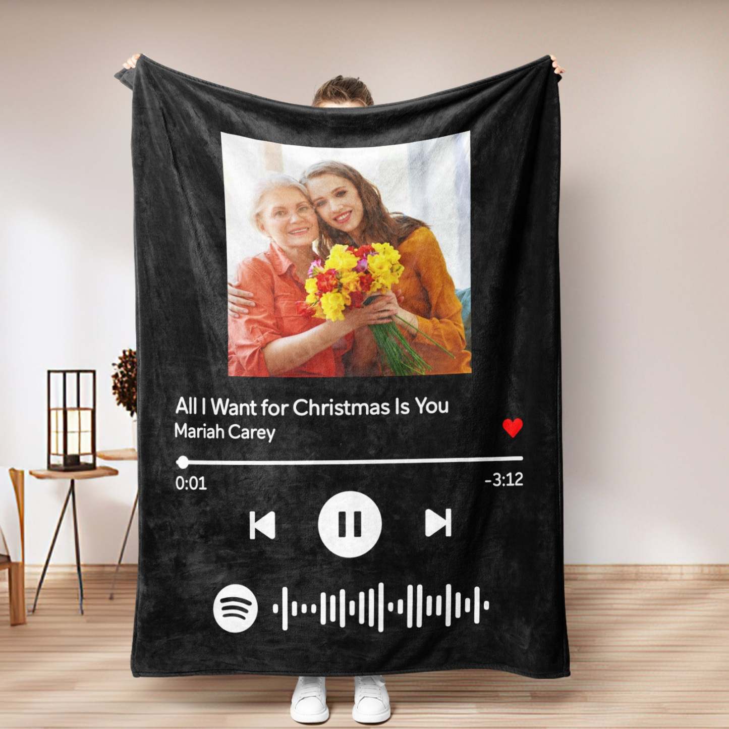 Mother's Day Gift Custom Music Art Gifts Custom Music Blanket Personalized Photo Blanket Unique Gift for Mom - MyFaceSocksUK