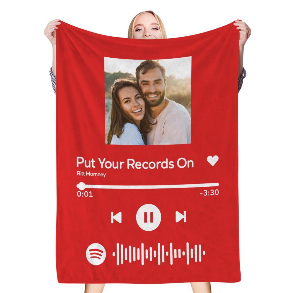 Mother's Day Gift Custom Music Art Gifts Custom Music Blanket Personalized Photo Blanket Unique Gift for Mom - MyFaceSocksUK