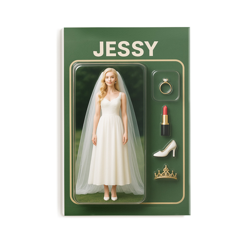 Full Body Custom 3D Effect Action Figure Pack Packaging Toy Box Style Art Gift Personalized Acrylic Fridge Magnets Couple's Gifts Wedding Gifts - MyFaceSocksUK