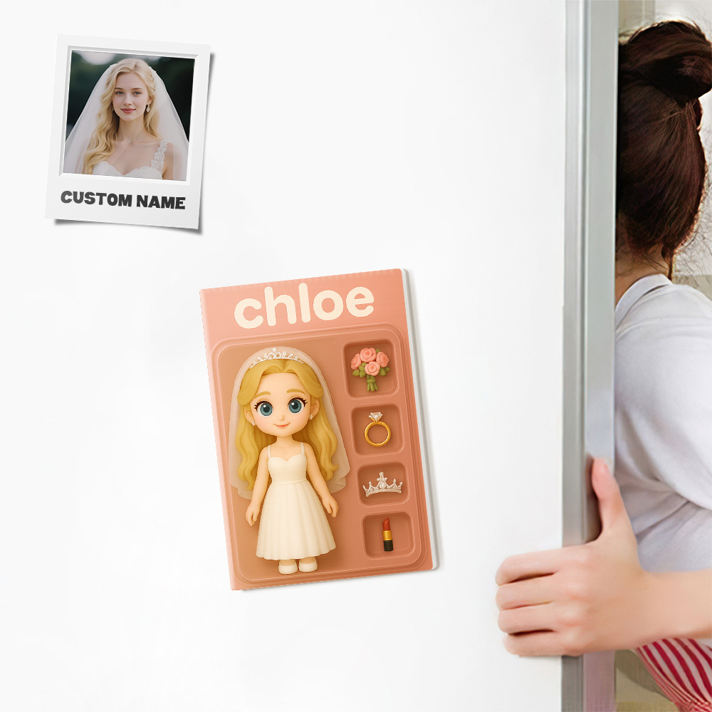 Full Body Custom 3D Effect Action Figure Pack Packaging Toy Box Style Art Gift Personalized Acrylic Fridge Magnets Couple's Gifts Wedding Gifts - MyFaceSocksUK