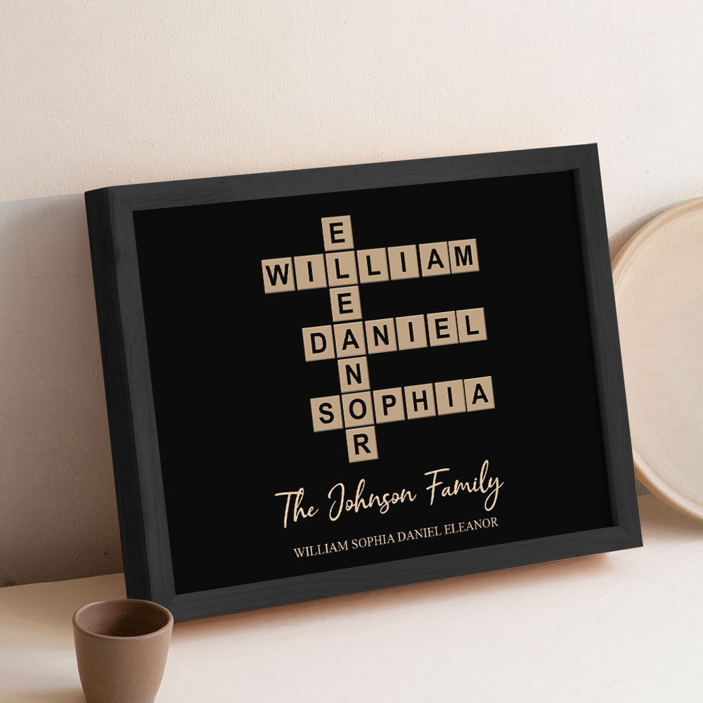 Custom Wooden Frame with Your Text Custom Word Family Names Best Gift - MyFaceSocksUK