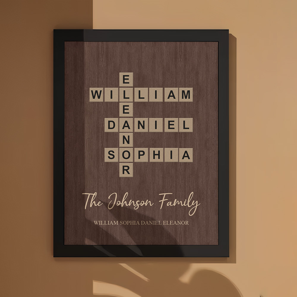Custom Wooden Frame with Your Text Custom Word Family Names Best Gift - MyFaceSocksUK