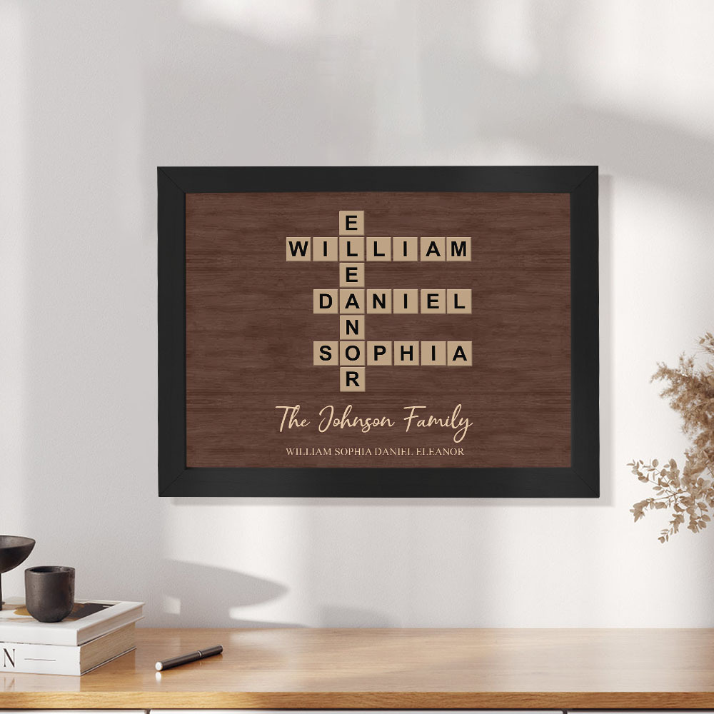 Custom Wooden Frame with Your Text Custom Word Family Names Best Gift - MyFaceSocksUK