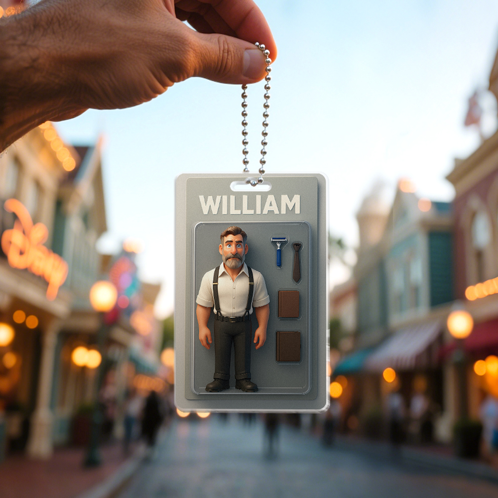 Fully Body Customizable Action Figure Pack Packaging Toy Box Style Art Gift Personalized Acrylic Car Hanger Gift for Him