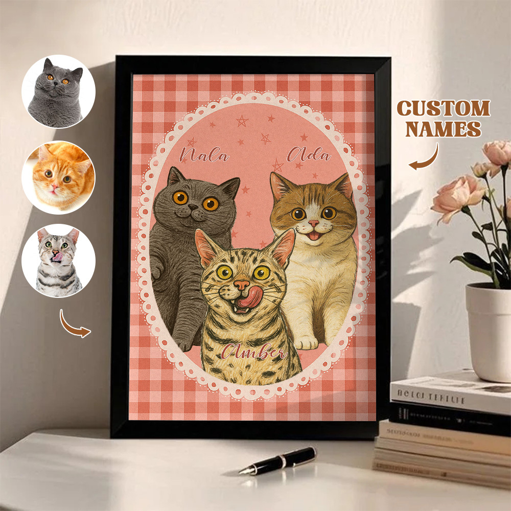 Custom Pet Photo Cartoon Wooden Frame Decorations Romantic Decor Plaque Gifts - MyFaceSocksUK