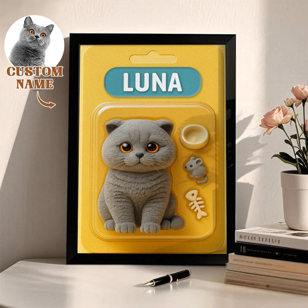 Custom Photo Cartoon Wooden Frame Decorations Cute Pet Decor Plaque Gift for Lover - MyFaceSocksUK
