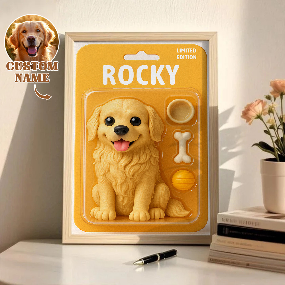 Custom Photo Cartoon Wooden Frame Decorations Cute Pet Decor Plaque Gift for Lover - MyFaceSocksUK