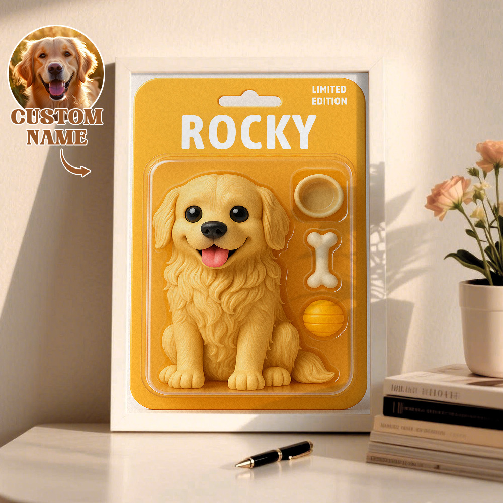 Custom Photo Cartoon Wooden Frame Decorations Cute Pet Decor Plaque Gift for Lover - MyFaceSocksUK
