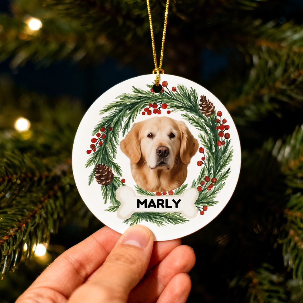 Personalized Family Christmas Ornament Cute Dogs Photo Christmas Keepsake Christmas Gift Ornament - MyFaceSocksUK