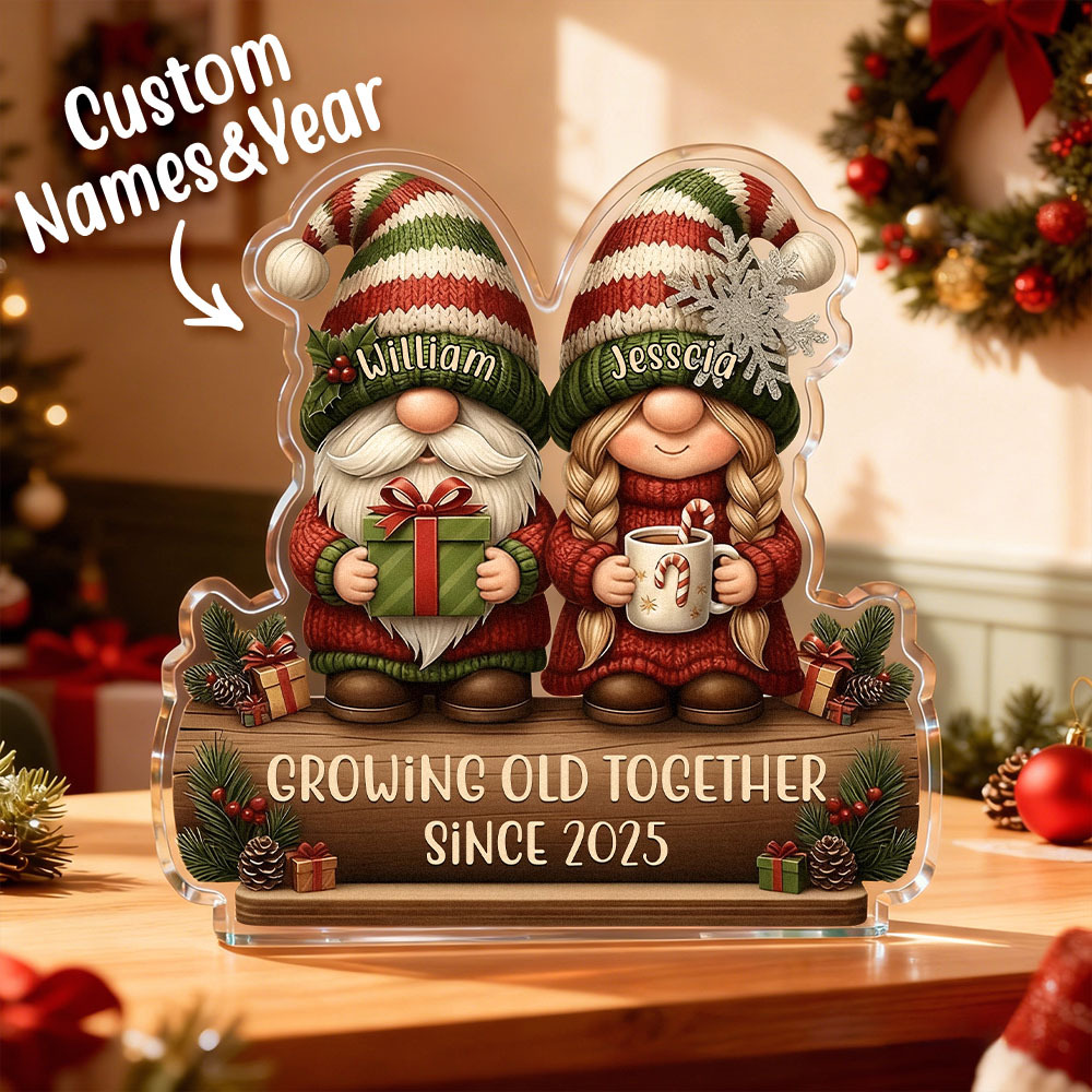 Custom Couple Growing Old Together Plaque Christmas Decor Personalized Christmas Acrylic Decor Anniversary Couple Plaque
