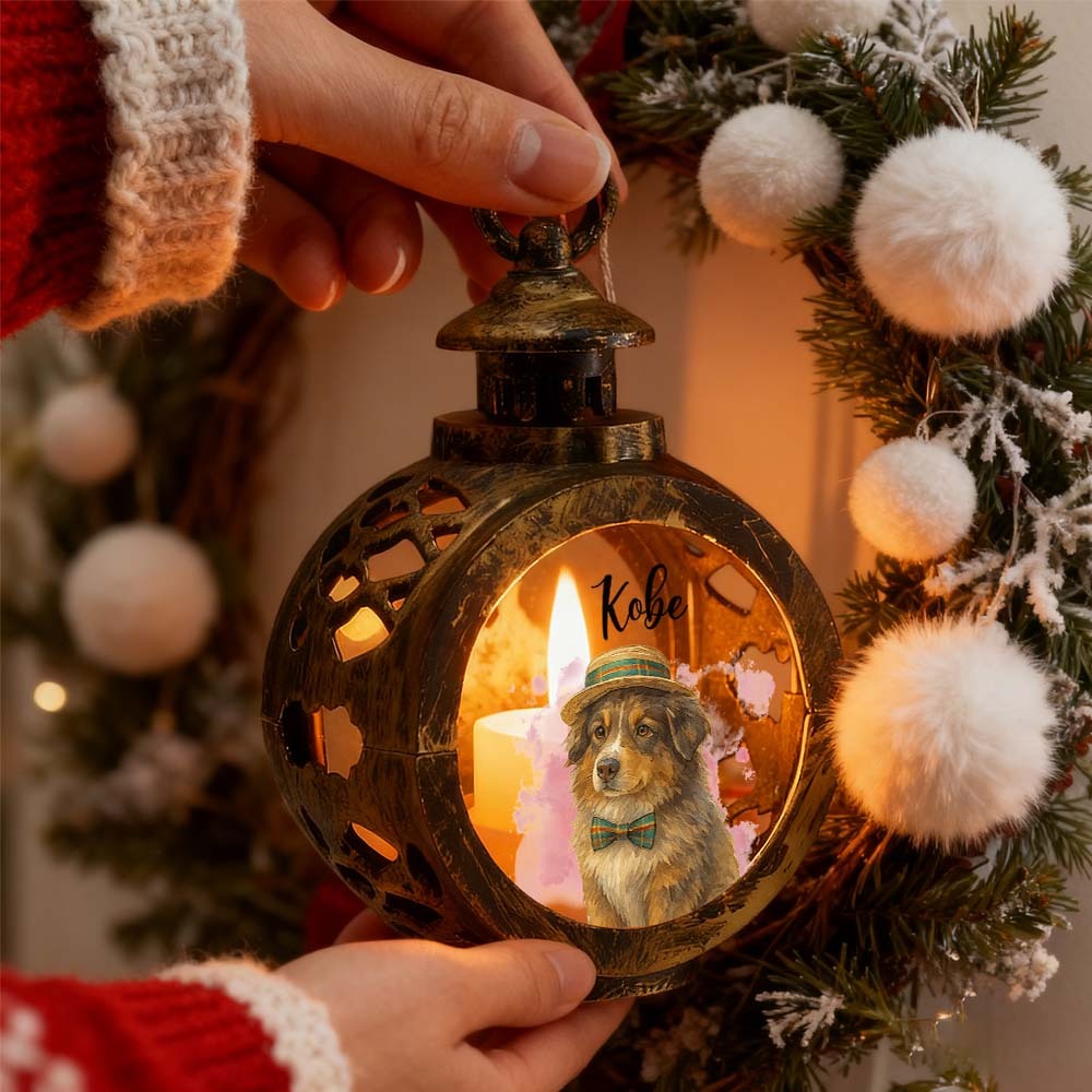 Custom Pet Photo Multiple Effects Available Lantern Ornament Personalized Custom 3D Effect Christmas Lantern - MyFaceSocksUK