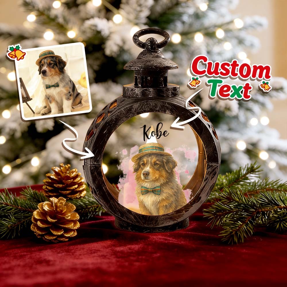 Custom Pet Photo Multiple Effects Available Lantern Ornament Personalized Custom 3D Effect Christmas Lantern - MyFaceSocksUK
