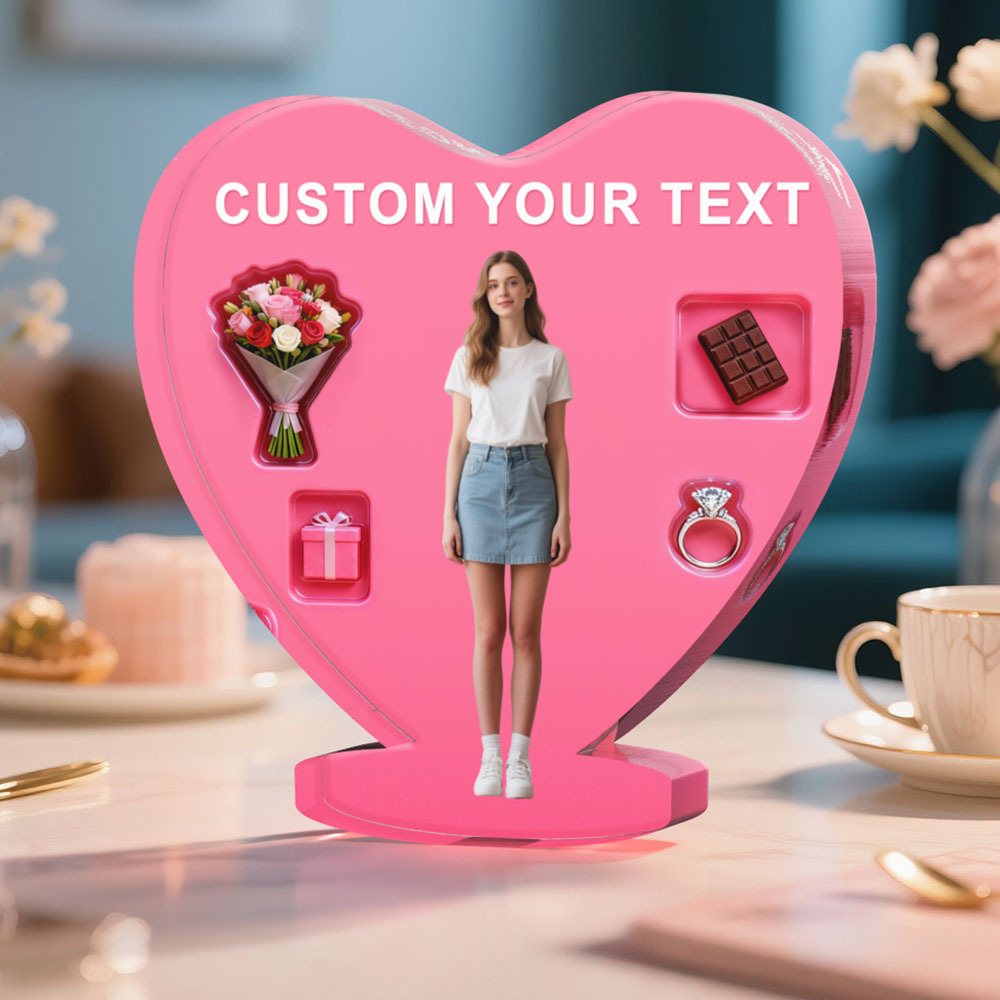 Custom Couple Photo Heart-shaped Ornament Personalized Photo and Text Ornament Anniversary Gift - MyFaceSocksUK