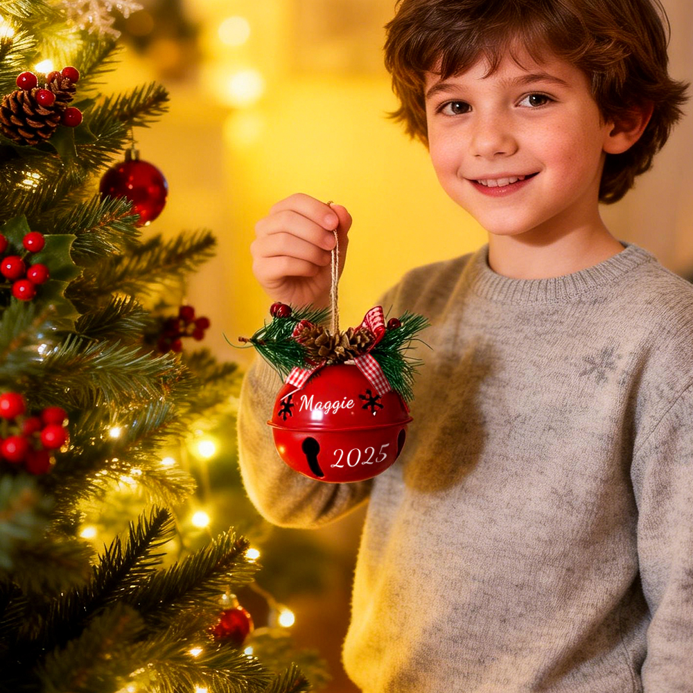 Personalized Christmas Tree Ornament,Custom 2025 Jingle Bell,Christmas Tree Ornament ,Bell Ornament Custom,Christmas Decor,Christmas Gift - MyFaceSocksUK