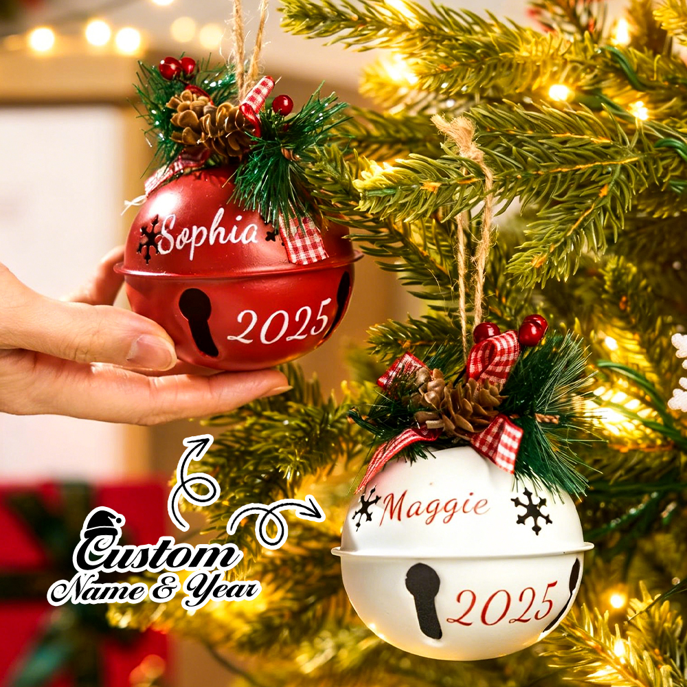 Personalized Christmas Tree Ornament,Custom 2025 Jingle Bell,Christmas Tree Ornament ,Bell Ornament Custom,Christmas Decor,Christmas Gift - MyFaceSocksUK