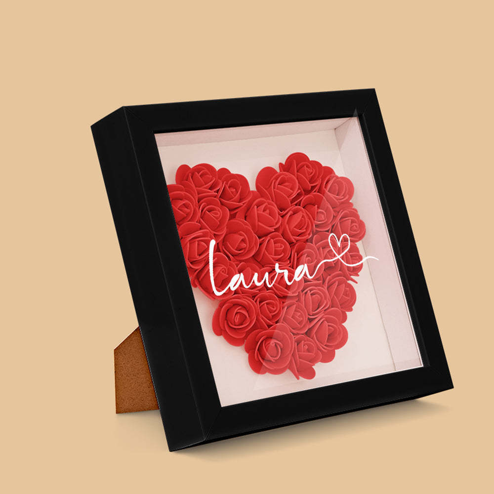 Custom Flower Shadow Box Personalized Name Flower Shadowbox Frame Gift - SantaSocks