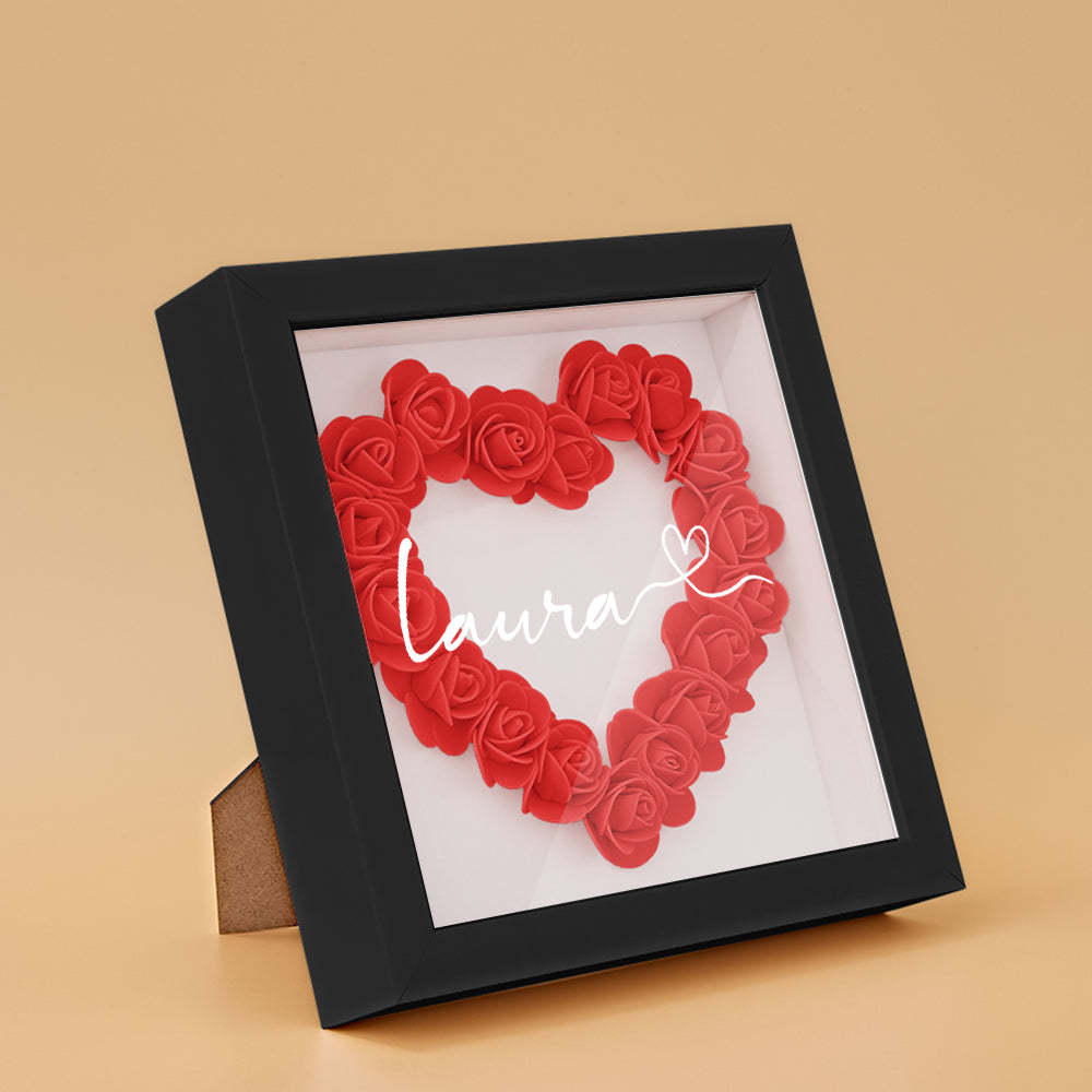 Custom Flower Shadow Box Personalized Name Flower Shadowbox Frame Gift - SantaSocks