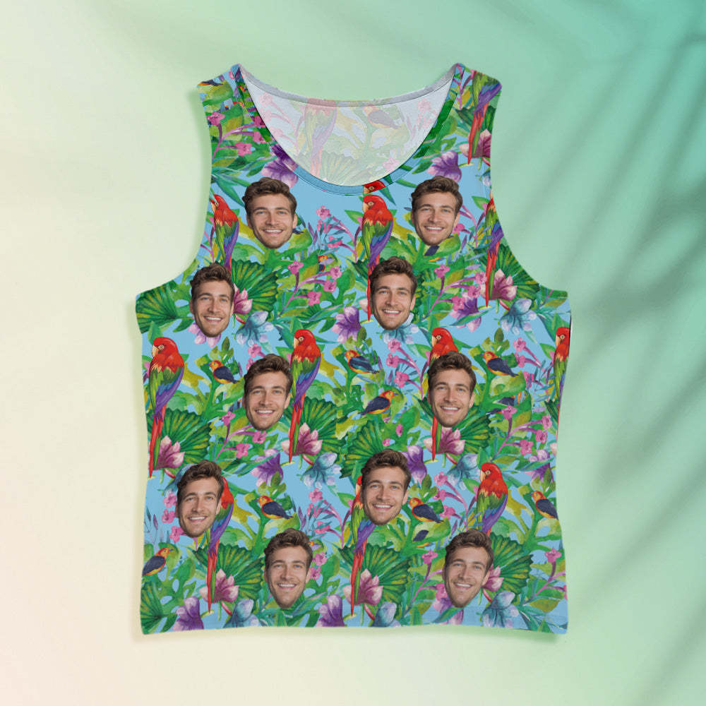 Custom Face Tank Tops Men's Sleeveless Shirt Parrot - MyFaceSocksUK