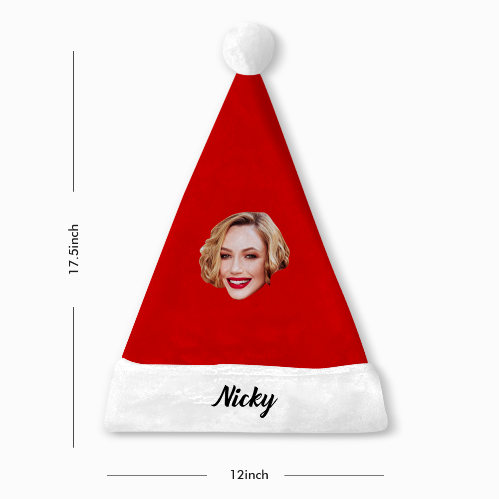 Custom Face Santa Hat With Your Text