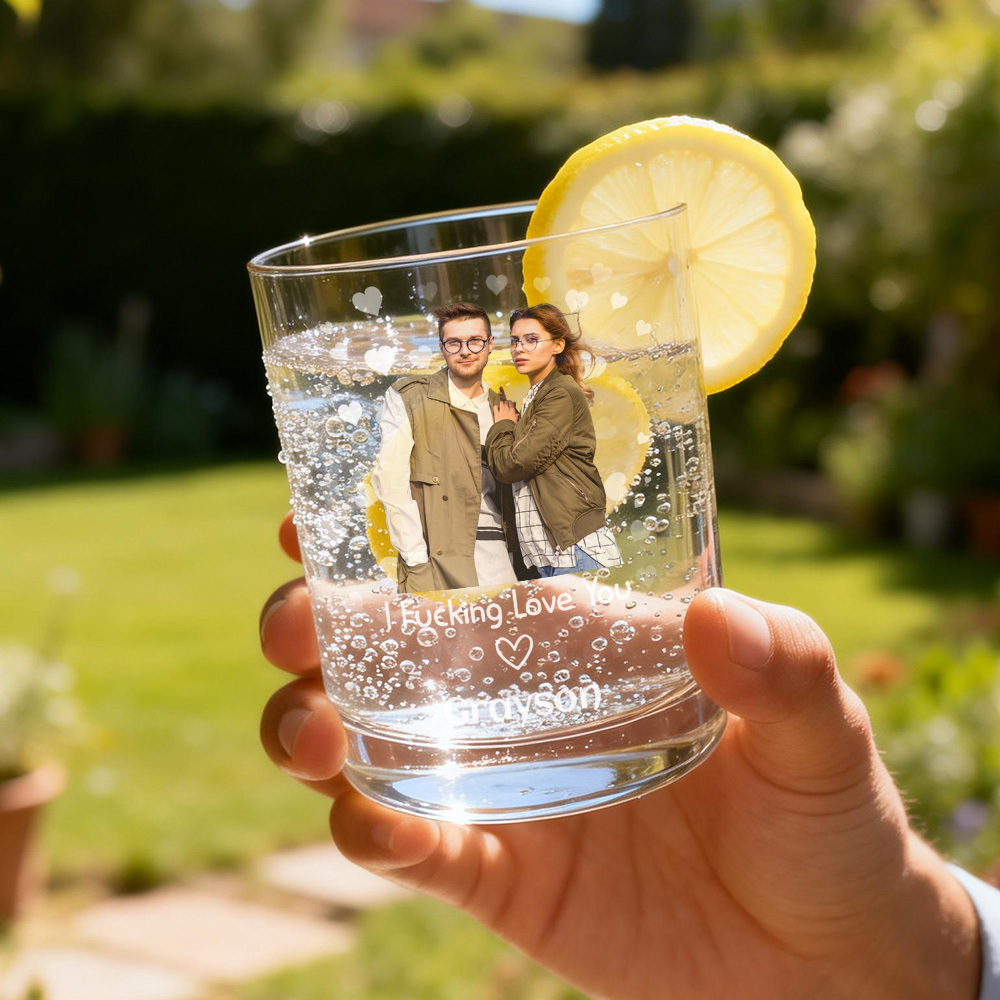 Custom Fucking Love You Whiskey Glass Valentines Gifts For Husband Valentine's Day Gifts For Him - MyFaceSocksUK