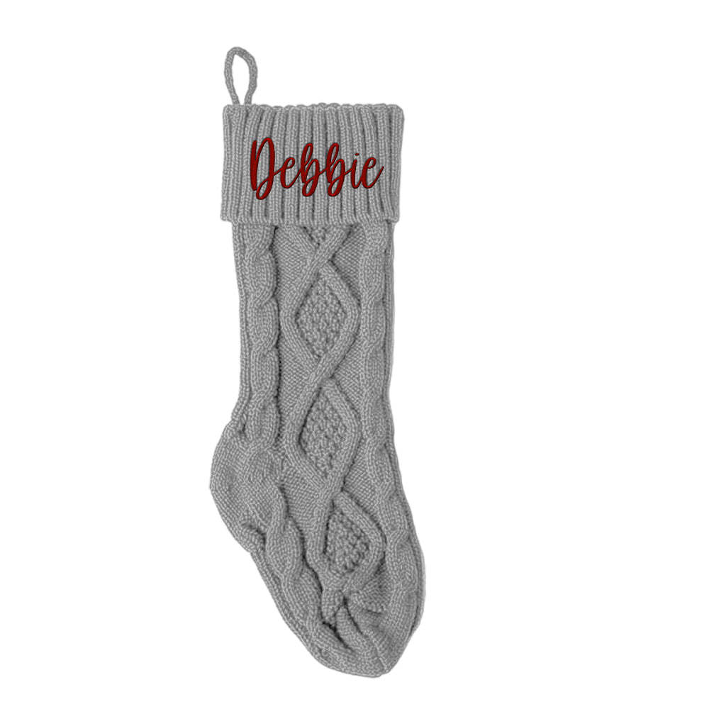 Personalized Christmas Stocking with Name Knitted Xmas Stockings Decoration - MyFaceSocksUK