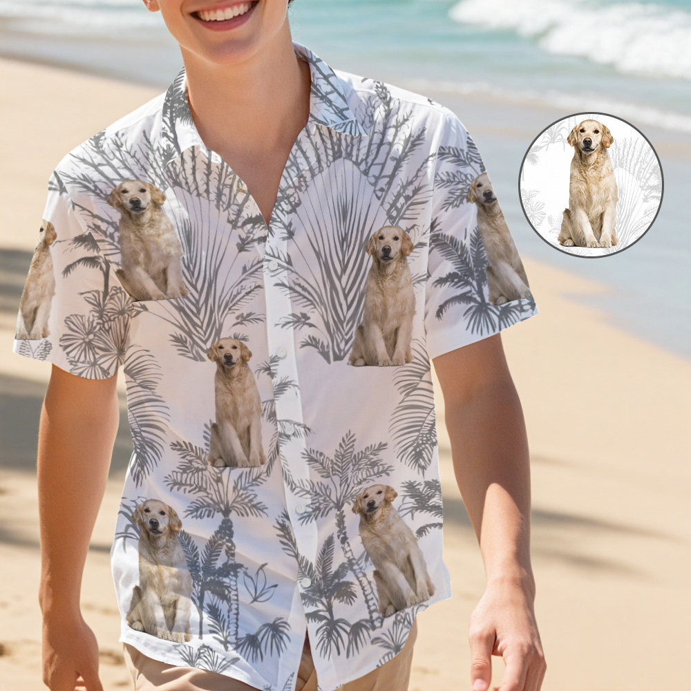 Custom Dog Lovers Style Hawaiian Shirt Personalized Dog Image Hawaiian Shirt