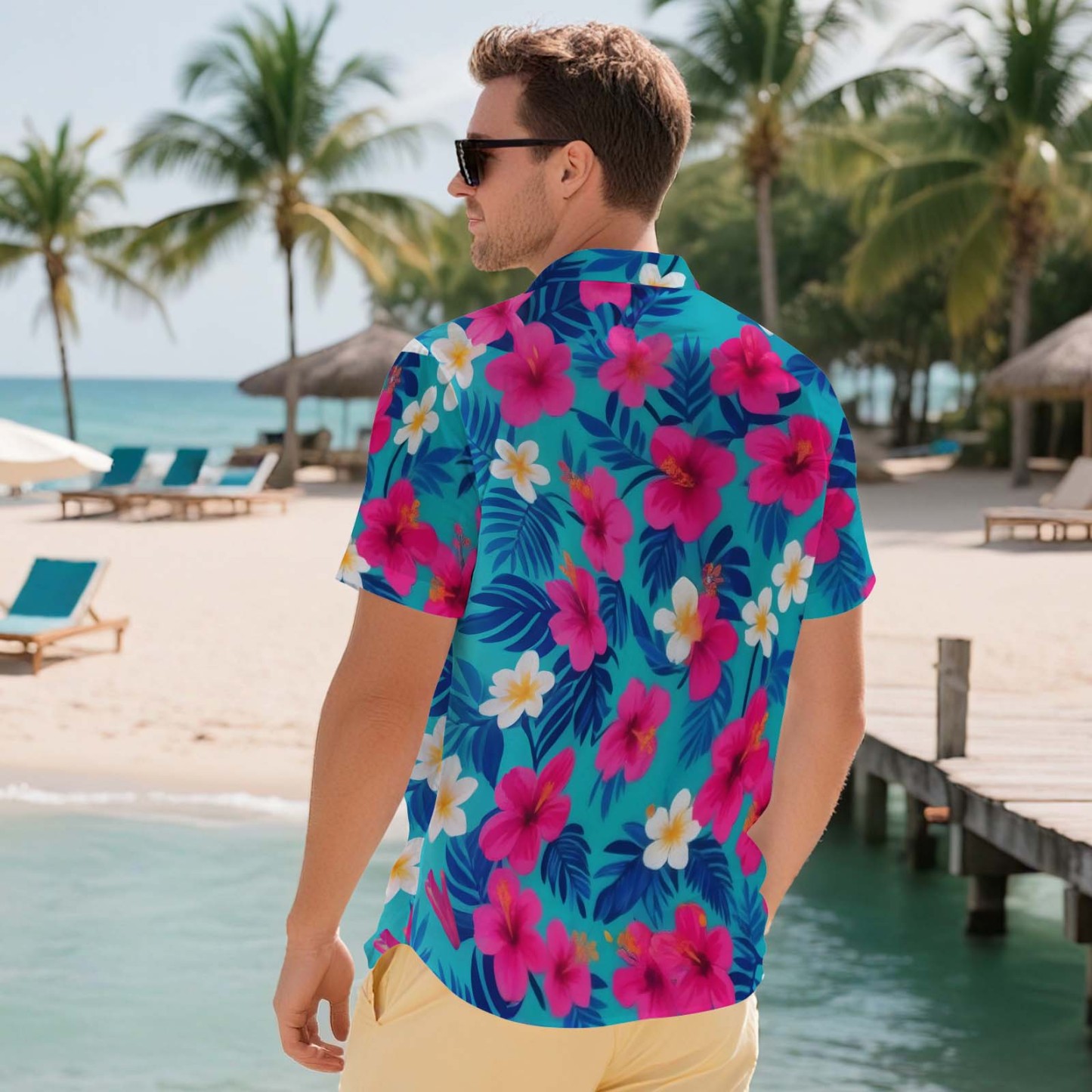 Men Hawaiian Shirts Aloha Lush Tropical Flower Hawaiian Shirt Gift for Summer Vibe Holiday - MyFaceSocksUK