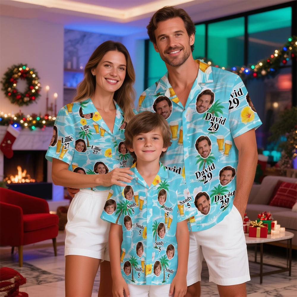 Custom Birthday Age Shirt Personalized Hawaiian Shirt With Face Custom Women Photo Hawaiian Shirt Birthday Party Gift - MyFaceSocksUK