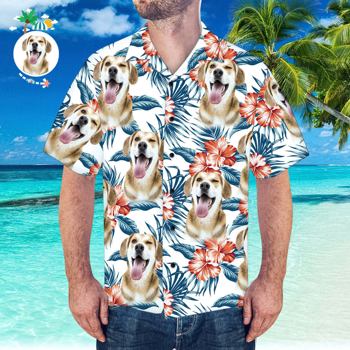 Custom Hawaiian Shirt with Girlfriend Face Personalised Beach Hawaiian Shirt - MyFaceSocksUK
