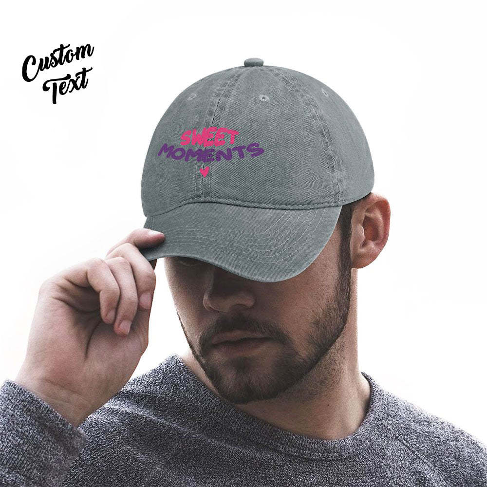 Custom Cap Personalised Baseball Caps with Text Adults Unisex Printed Fashion Cowboy Caps Gift - MyFaceSocksUK