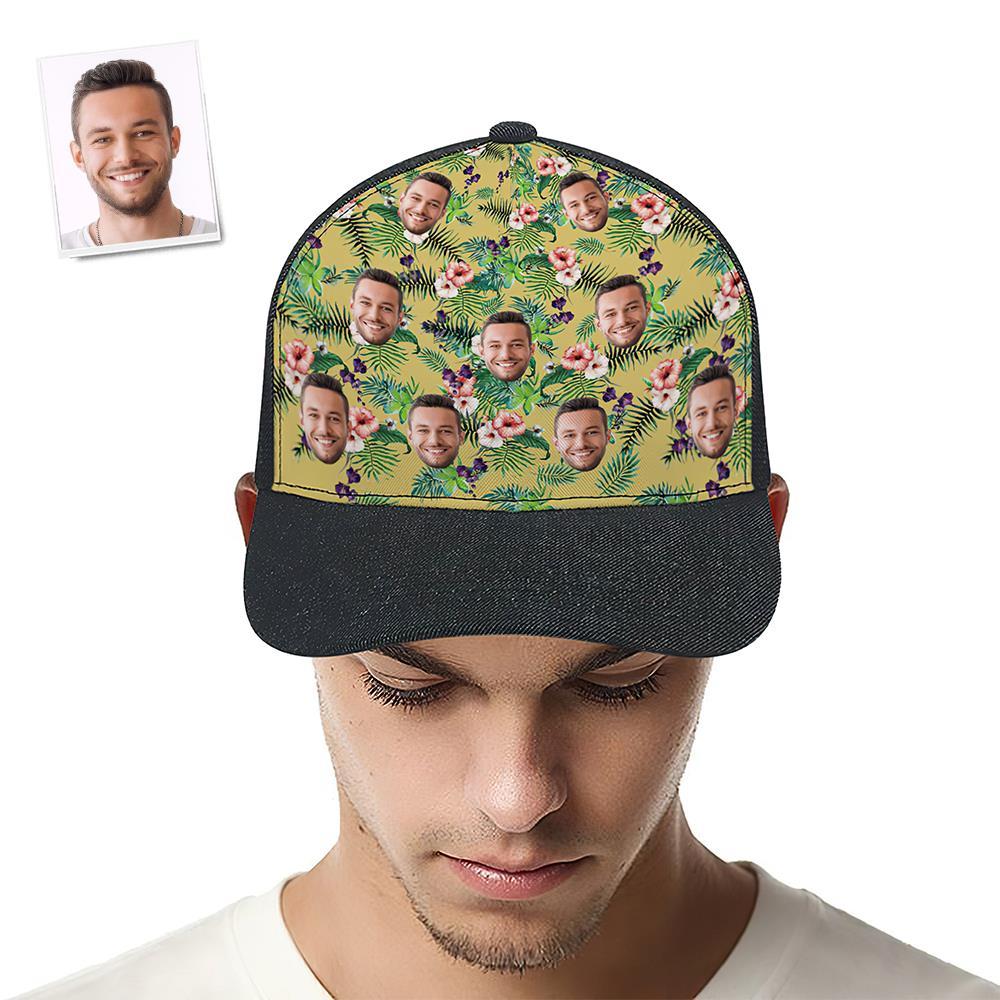Custom Cap Personalised Face Baseball Caps Adults Unisex Printed Fashion Caps Gift - Hawaiian Style - MyFaceSocksUK